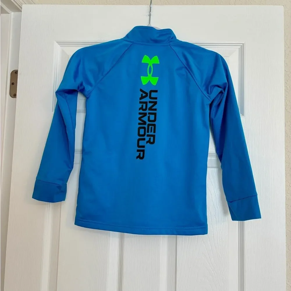 Under Armour Jacket Girl’s 7 Blue Full Zip Athletic Activewear Athleisure Sporty